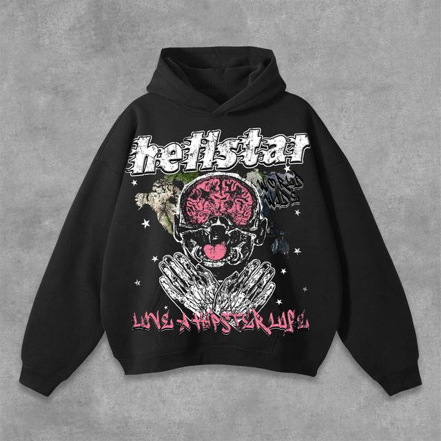 Hellstar Brain Graphic Print Pocket Hoodie Product Image