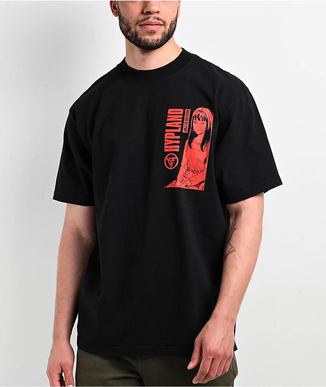 HYPLAND x Junji Ito Tomie Blocks Black T-Shirt Product Image