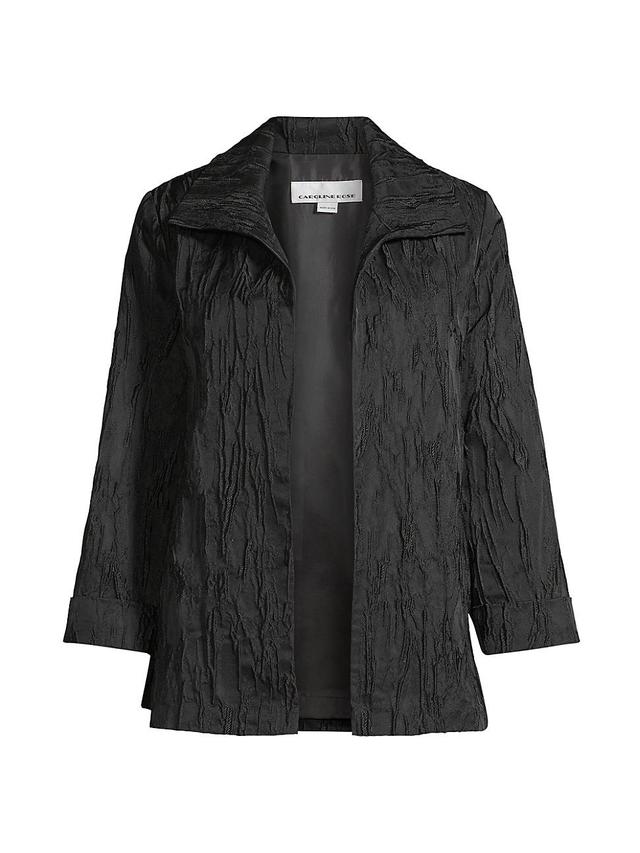 Womens Textured Jacquard A-Line Jacket Product Image