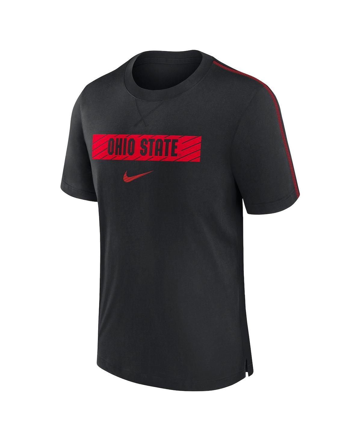 NIKE Men's Ohio State Buckeyes 2024/25 Sideline Player Performance Tri-blend T-shirt In Black,red Product Image