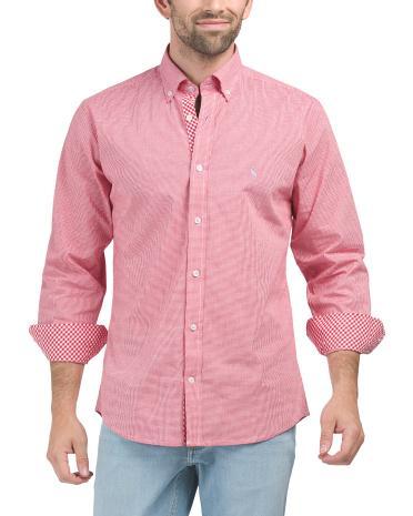 Poplin Stretch Long Sleeve Shirt For Men Product Image