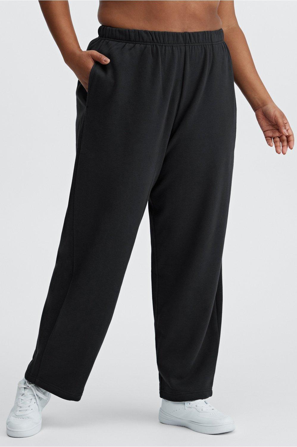 Fabletics Go-To Wide Leg Sweatpant Womens black plus Size 4X Product Image