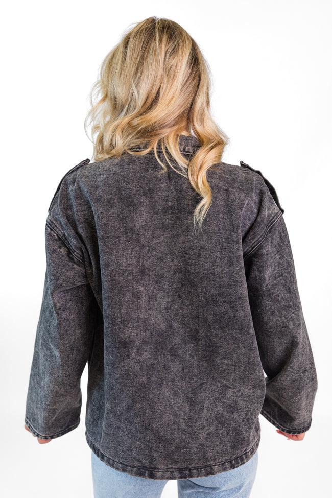 Mandie Washed Black Denim Jacket Product Image