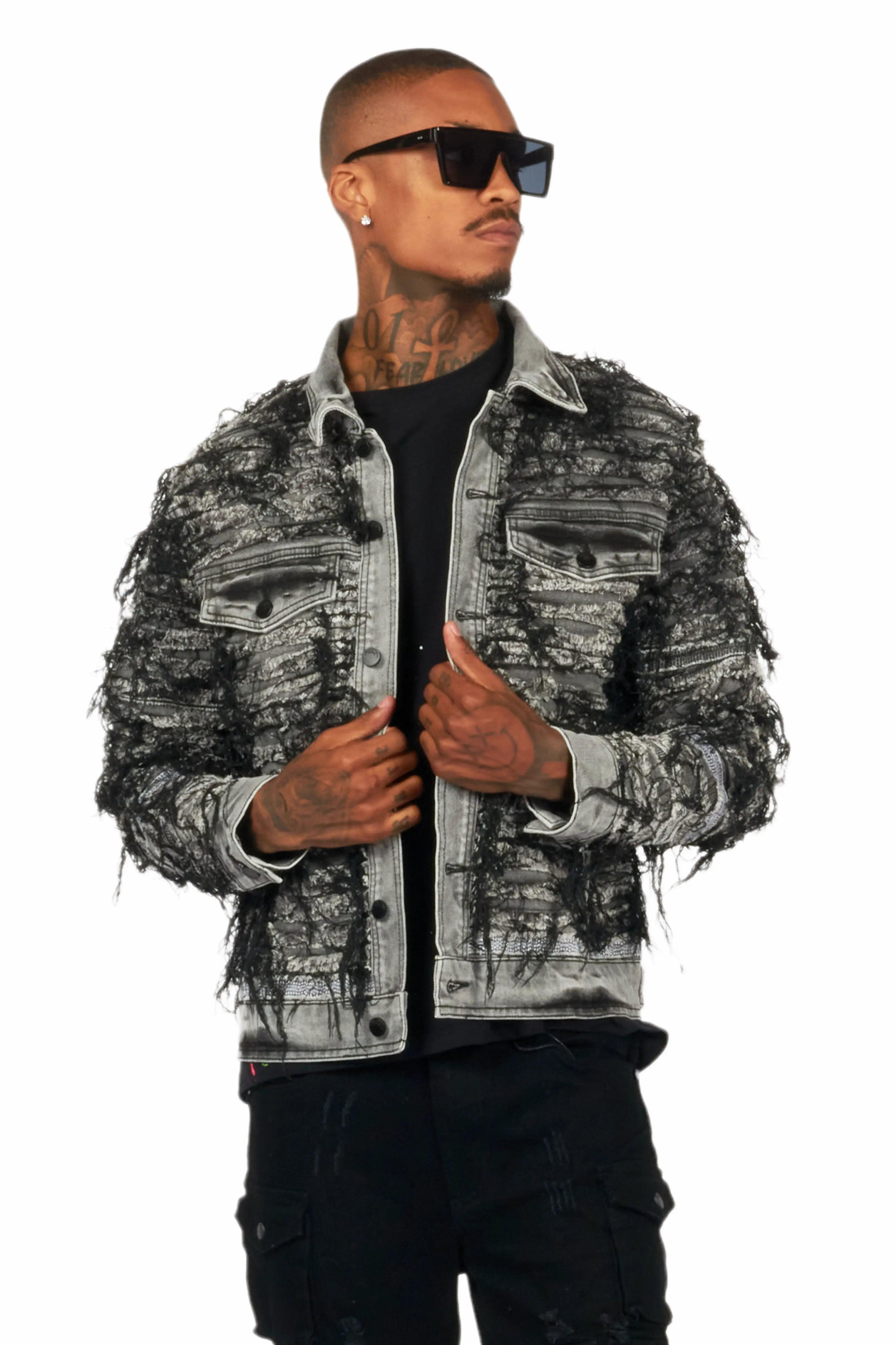 Odart Black/Grey Denim Jacket Male Product Image