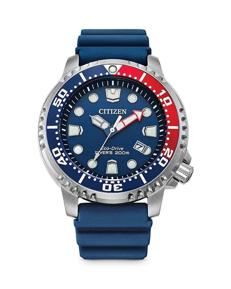 Men's Citizen Eco-DriveÂ® Promaster Diver Strap Watch with Blue Dial (Model: Bn0168-06L) Product Image