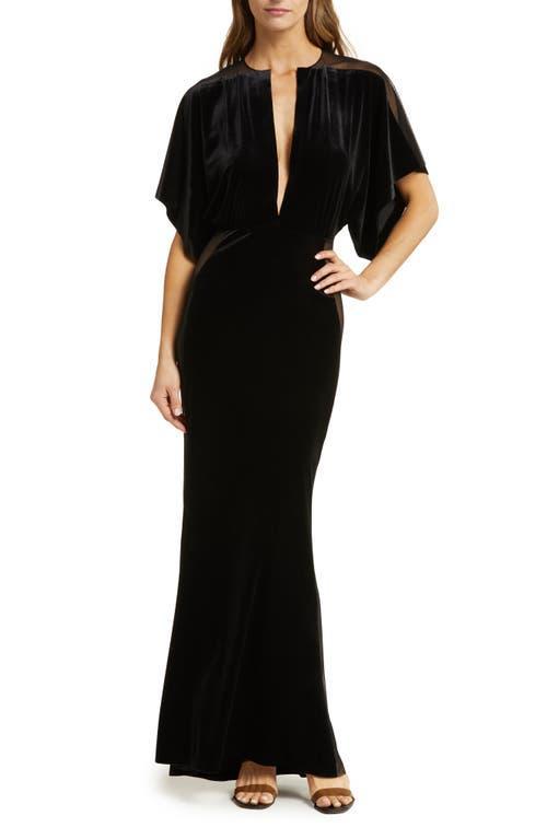 Womens Obie Velvet Mesh Gown Product Image