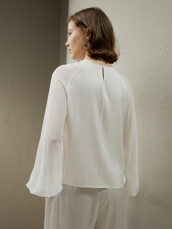 Silk Blouse with Raglan Sleeves Product Image