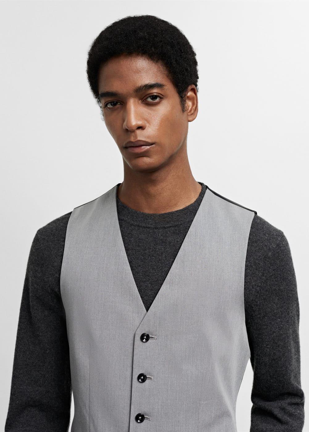 MANGO MAN - Super slim-fit stretch fabric suit vest greyMen Product Image