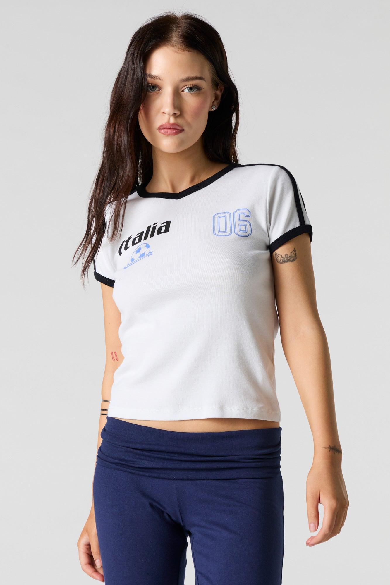 Sporty Graphic Ringer T-Shirt Female Product Image