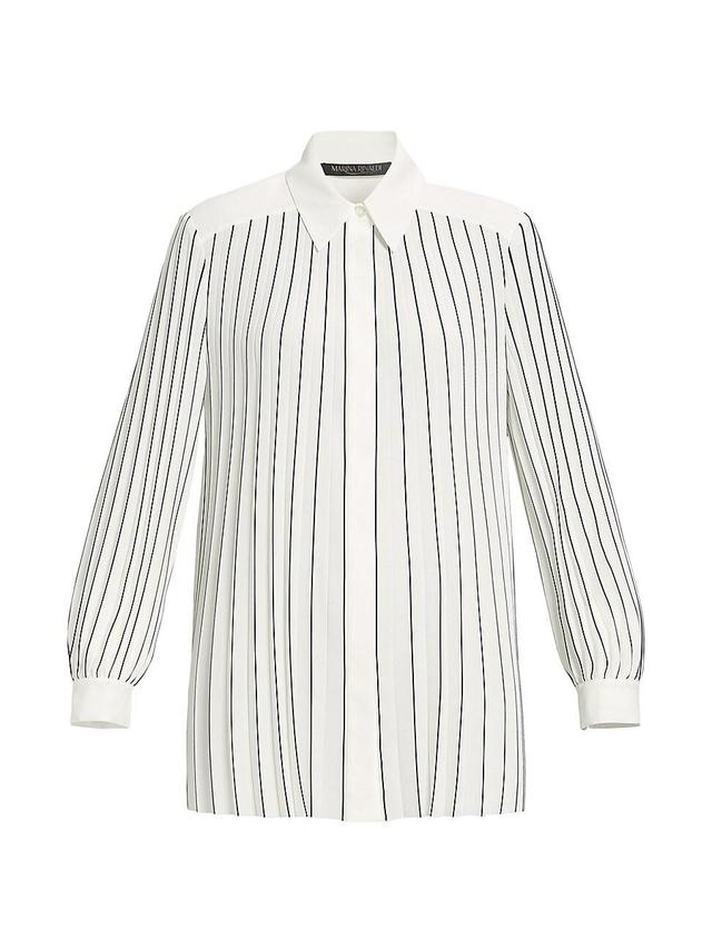 Womens Ola Striped Crepe De Chine Shirt Product Image