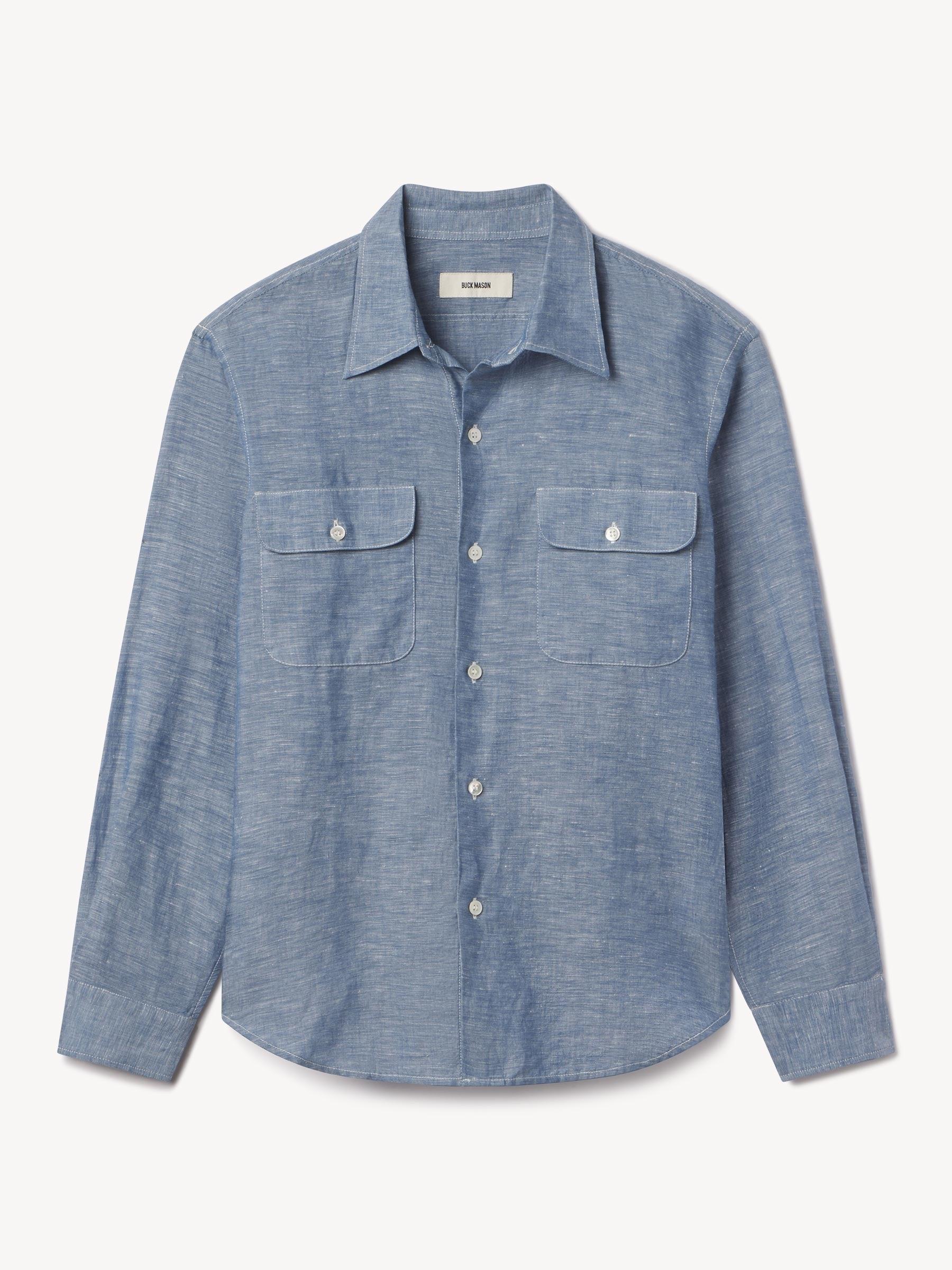 Chambray End-On-End Breeze Cotton Linen Work Shirt Product Image