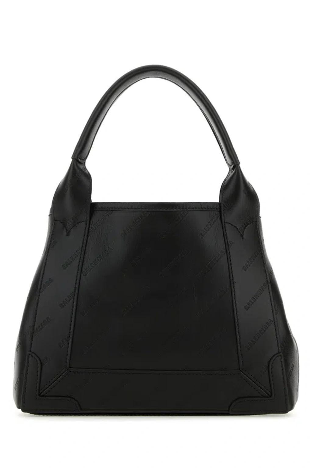 BALENCIAGA Mini Black Leather Basket Handbag Product Image