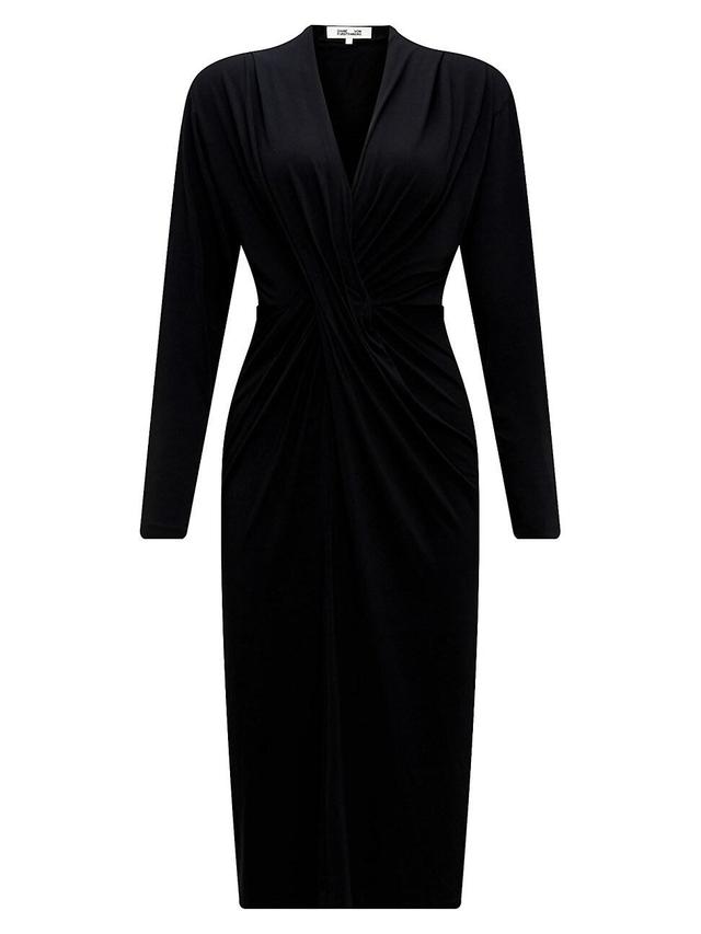 Womens Sylvia Twist-Front Jersey Midi-Dress Product Image