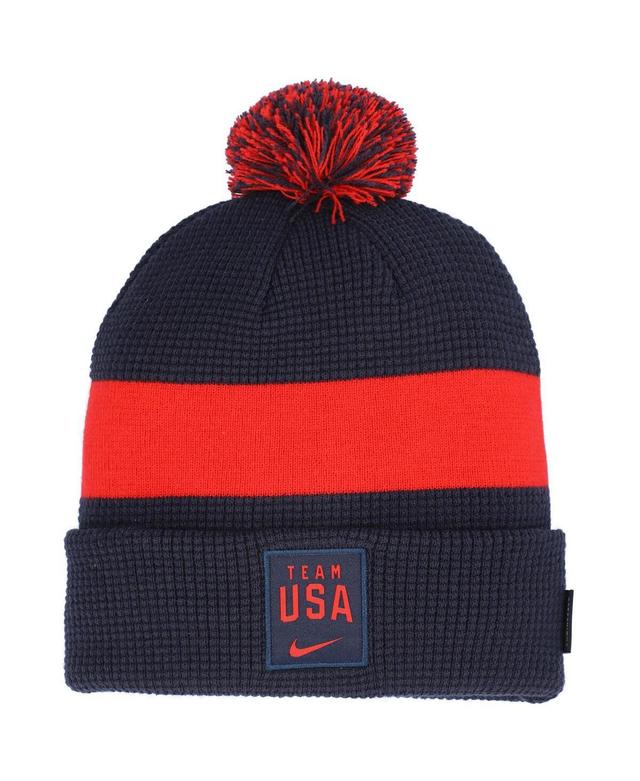 Mens Nike Navy Team USA 2021 Sideline Cuffed Knit Hat with Pom, Usa Blue Product Image