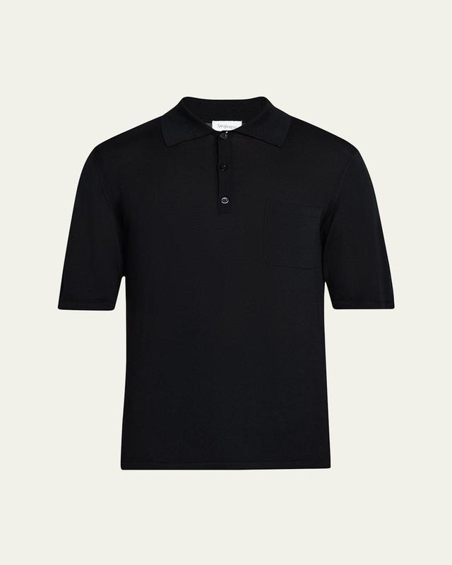 Mens Fine Gauge Wool Polo Shirt Product Image