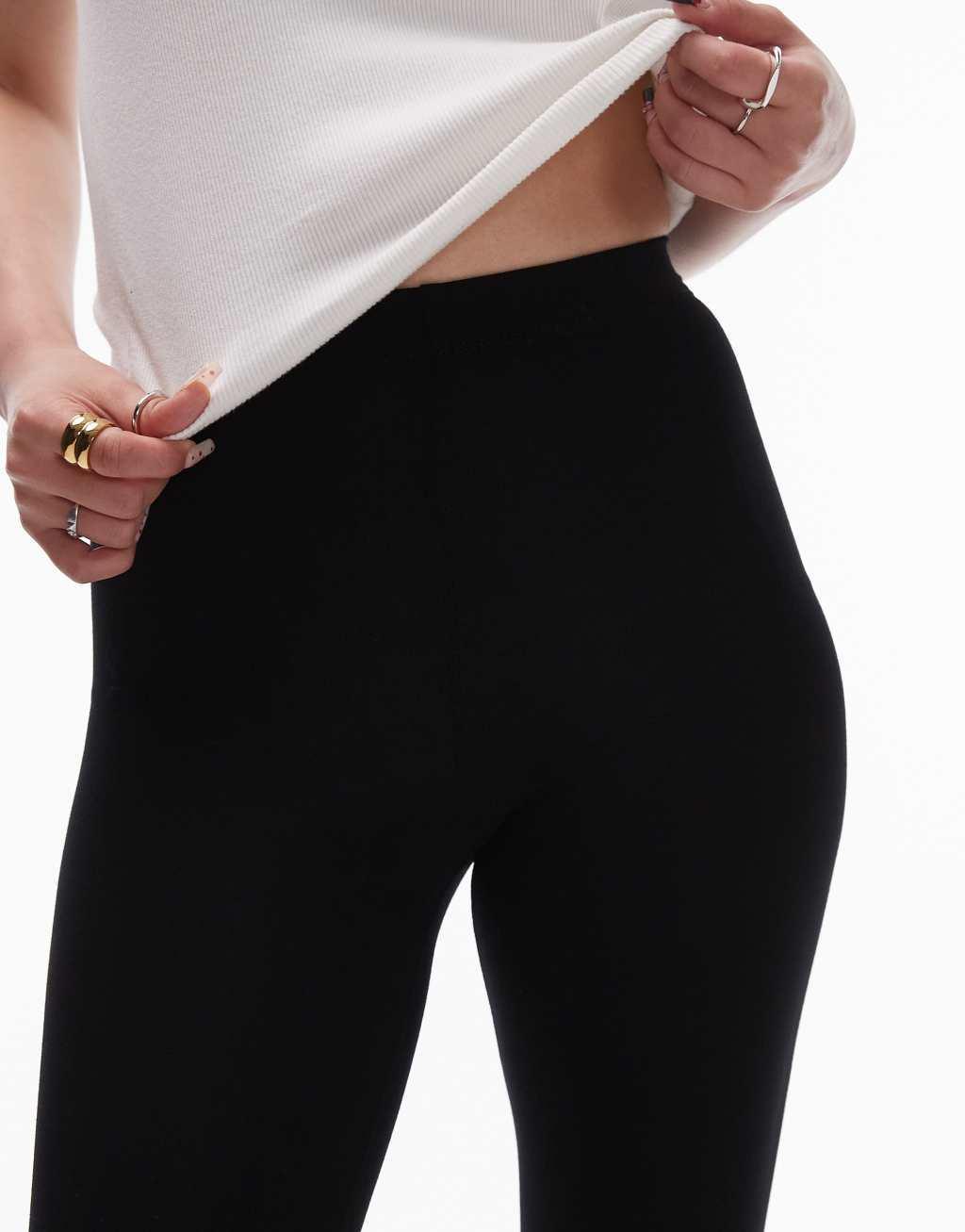 Topshop Petite basic ankle length legging in black Product Image