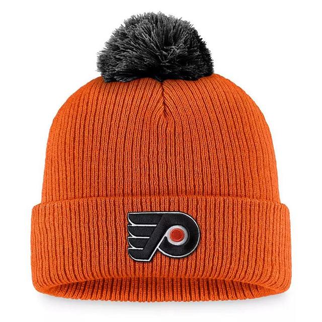 Mens Fanatics Branded Orange Philadelphia Flyers Team Cuffed Knit Hat with Pom Product Image