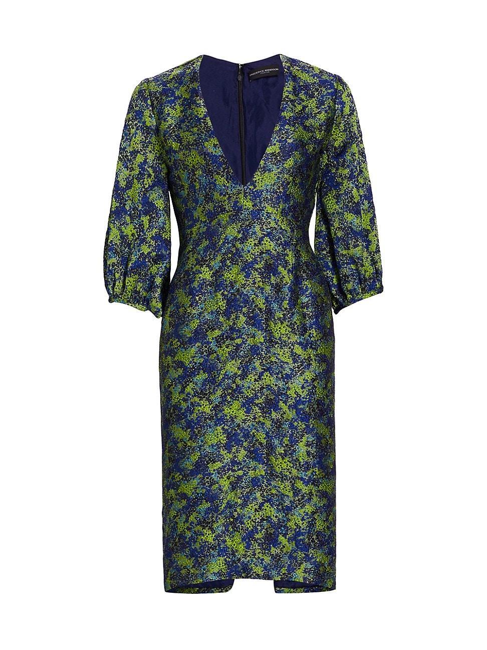 Womens The Blues Jacquard Puff-Sleeve Dress Product Image