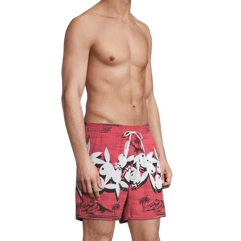 Playboy Hawaiian Swim Shorts In Pink Product Image