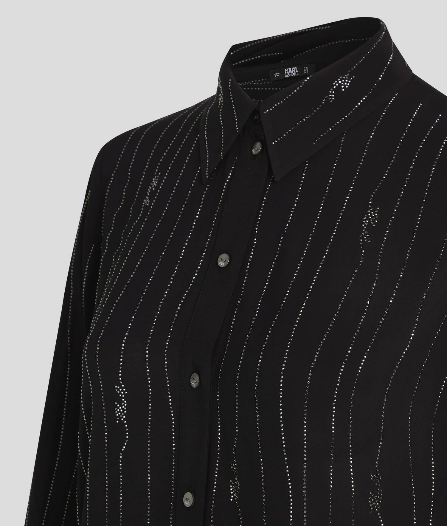 RHINESTONE PINSTRIPE SHIRT Product Image