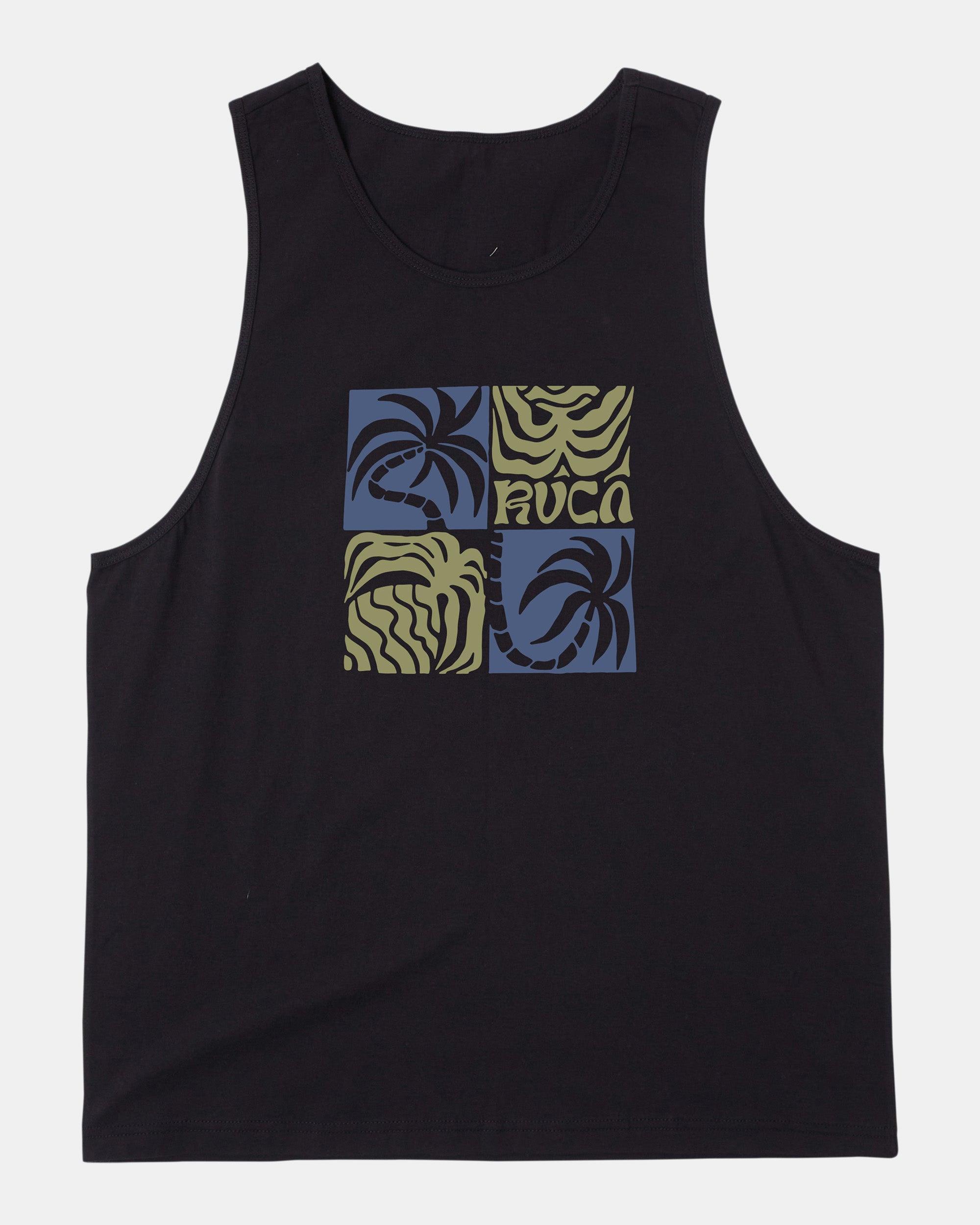 Fronds Tank Top - Black Product Image