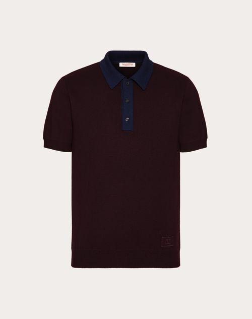 WOOL POLO SHIRT WITH VLOGO SIGNATURE EMBROIDERY Product Image