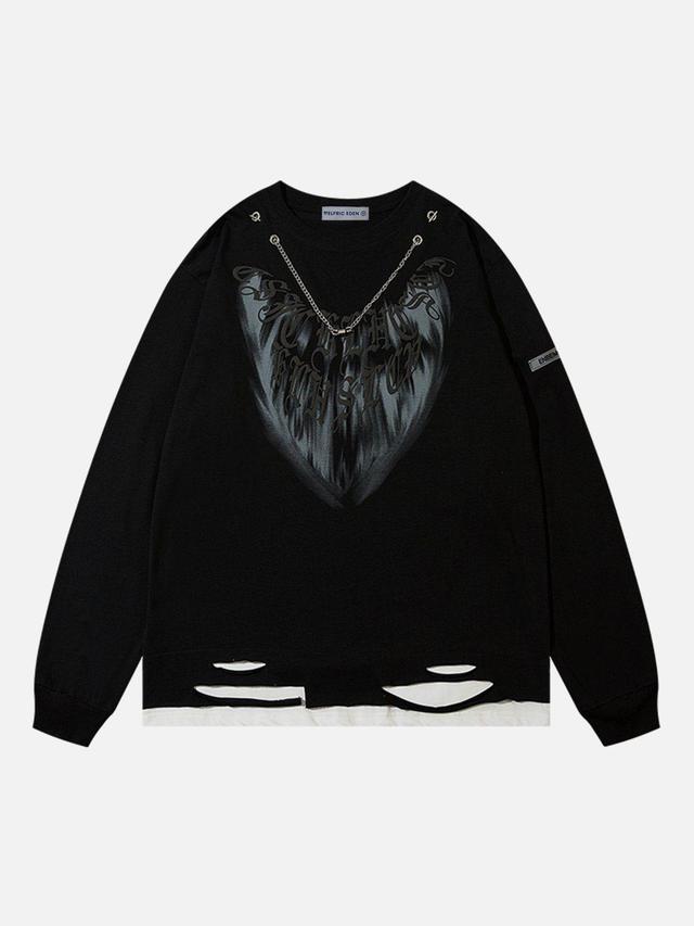 Aelfric Eden Feather Love Heart Necklace Sweatshirt Product Image