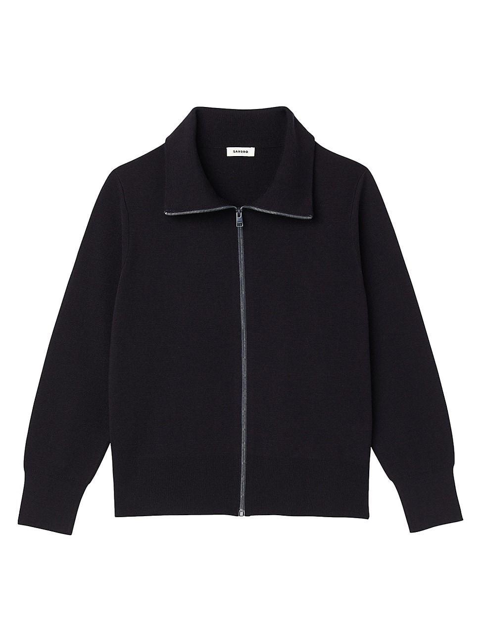 Mens Zip-Up Wool Cardigan Product Image