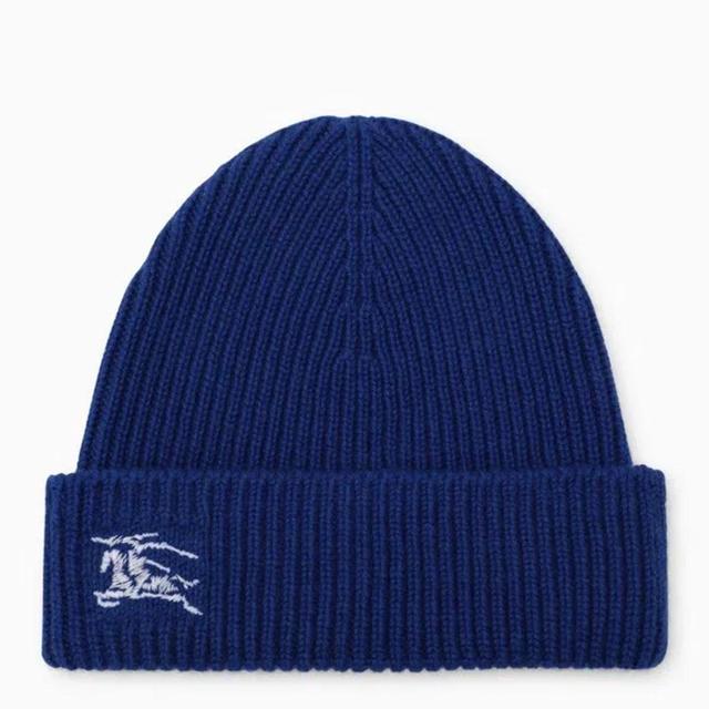 BURBERRY Blue Cashmere Cap With Logo Product Image