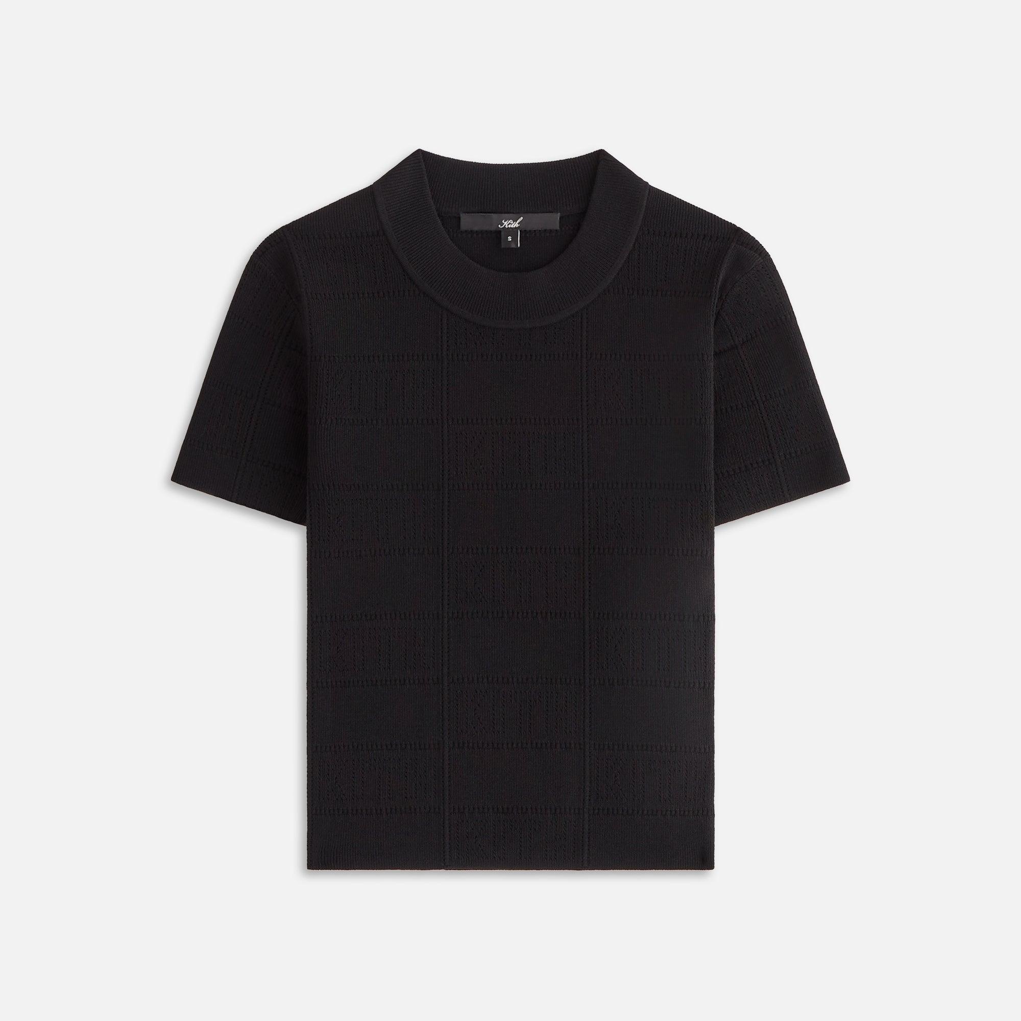 Kith Women Arys Monogram Pointelle Tee - Black Female product image