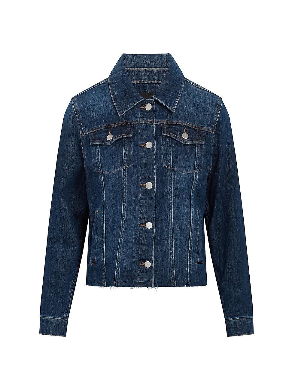 Womens The Relaxed Raw-Hem Denim Jacket Product Image