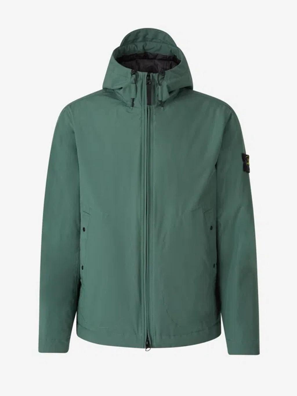 STONE ISLAND Compass-badge Hooded Jacket In Military Product Image