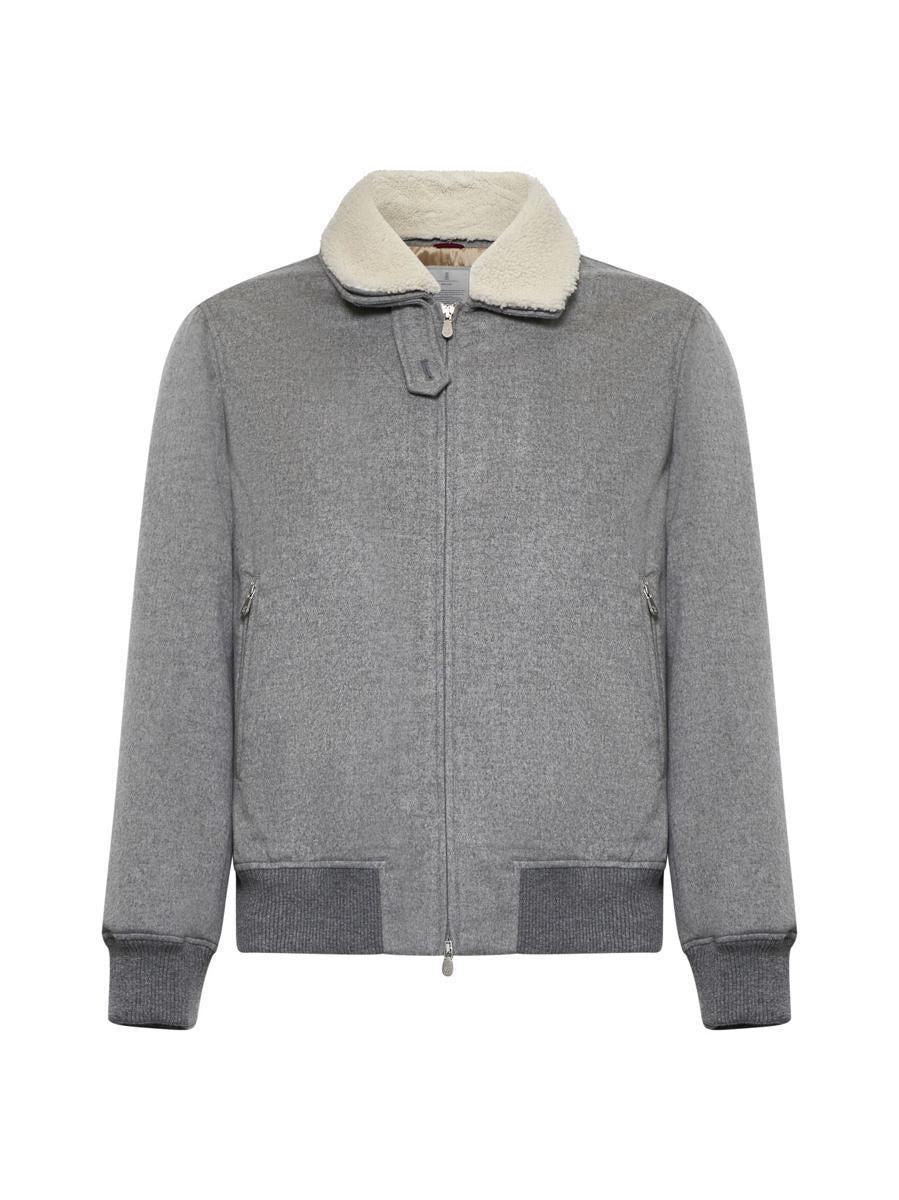 Cashmere Bomber Jacket In Pearl Grey Product Image