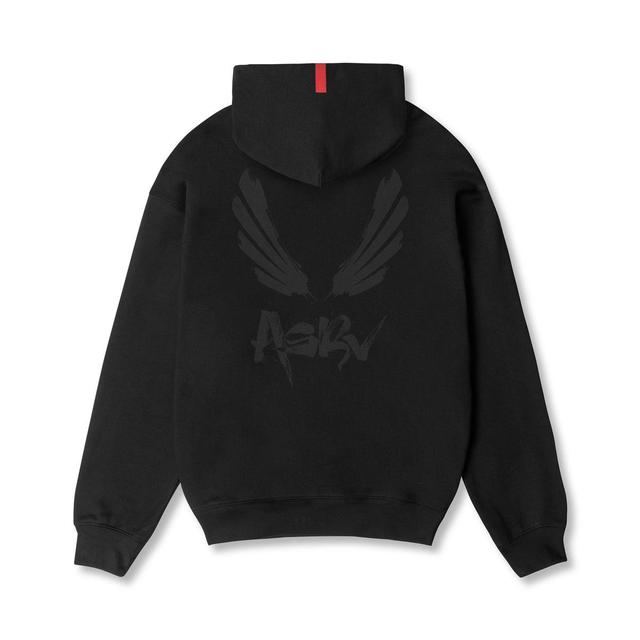 0874. Tech-Terry™ Zip Pocket Hoodie  -  Black/Black "Brush Wings/ASRV" Product Image