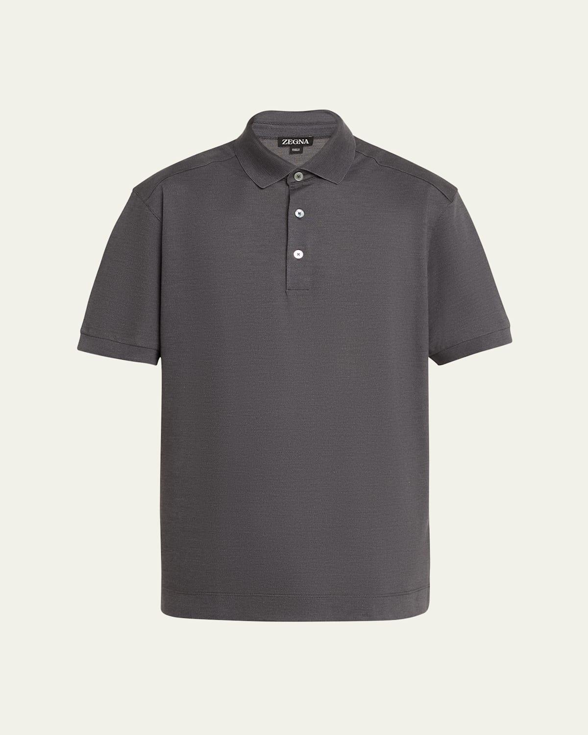 Men's Cotton-Silk Polo Shirt Product Image