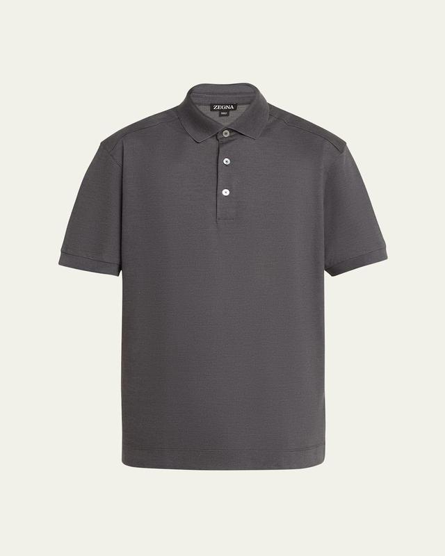 Mens Cotton-Silk Polo Shirt Product Image