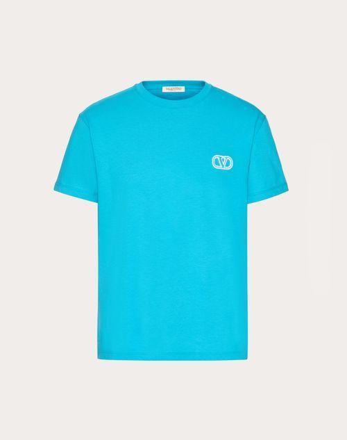 COTTON T-SHIRT WITH VLOGO SIGNATURE PATCH Product Image