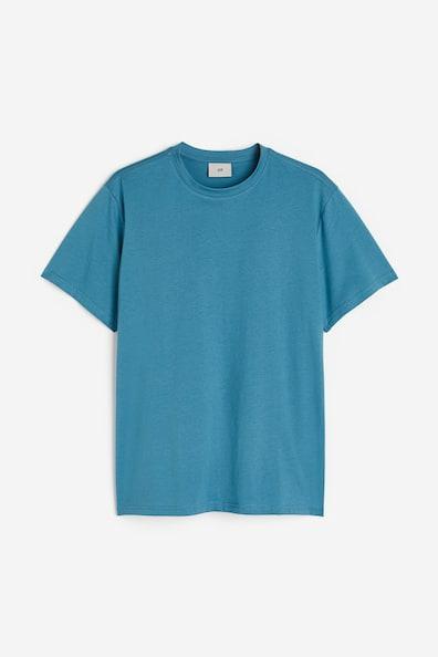 H & M - Regular Fit Pima Cotton T-shirt - Turquoise Product Image