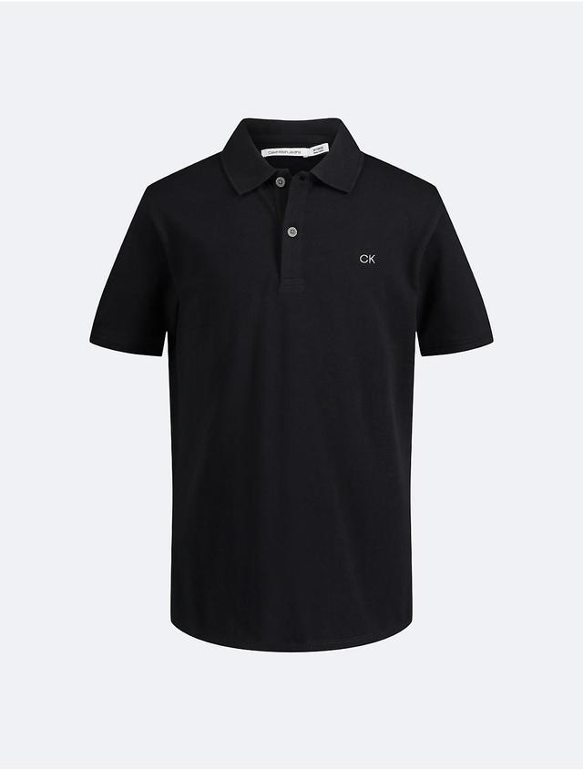 Calvin Klein Boys Boys Micro Pique Solid Polo Shirt - Black - XL Product Image