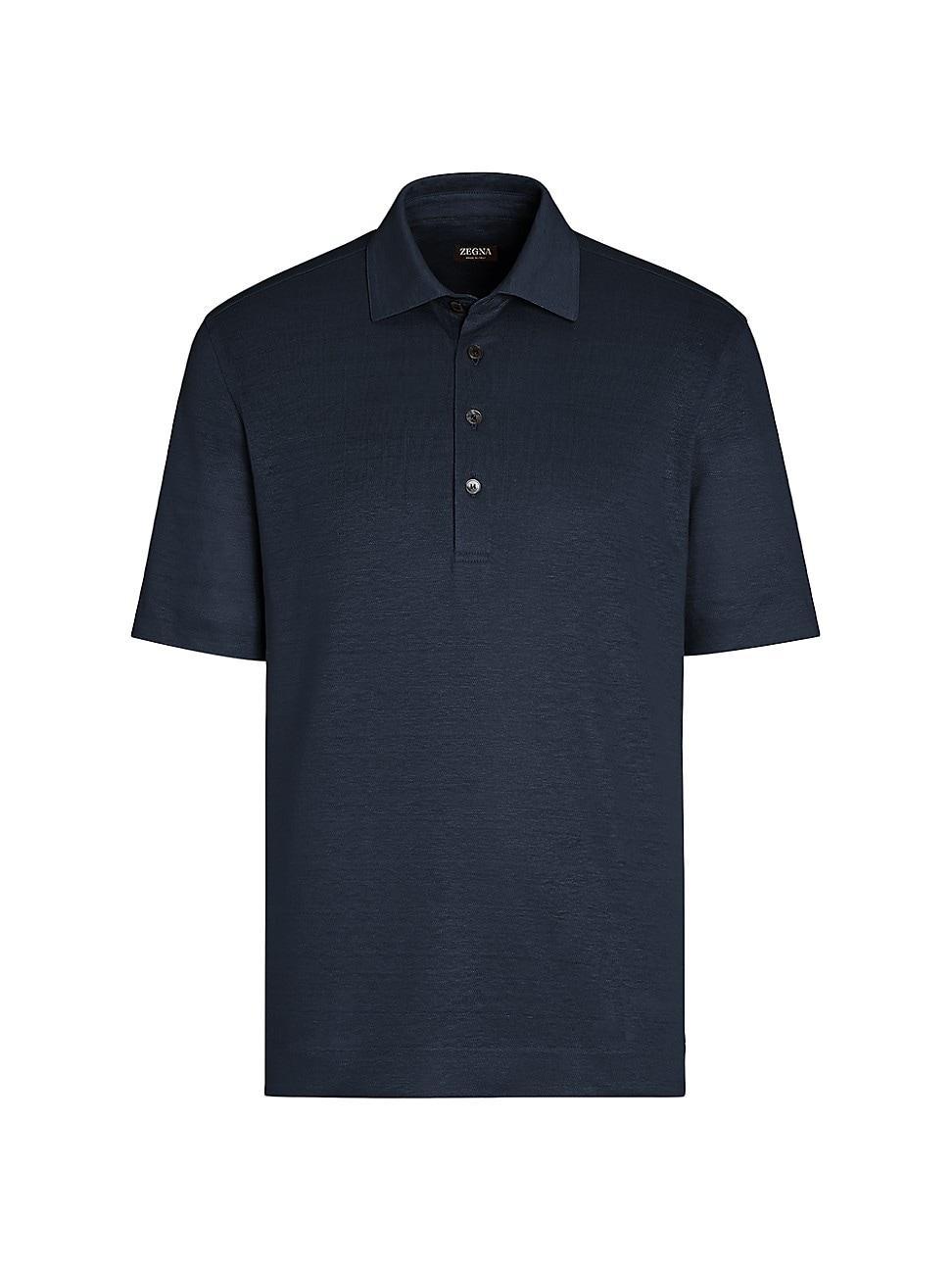 Mens Linen Polo Shirt Product Image