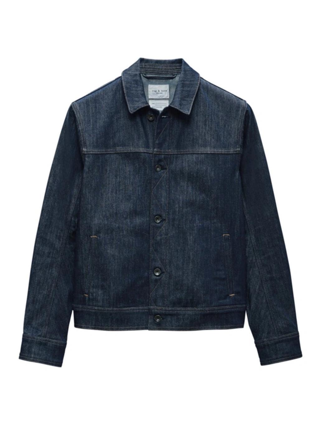 Men's Owen Trucker Denim Jacket In Raw Indigo product image