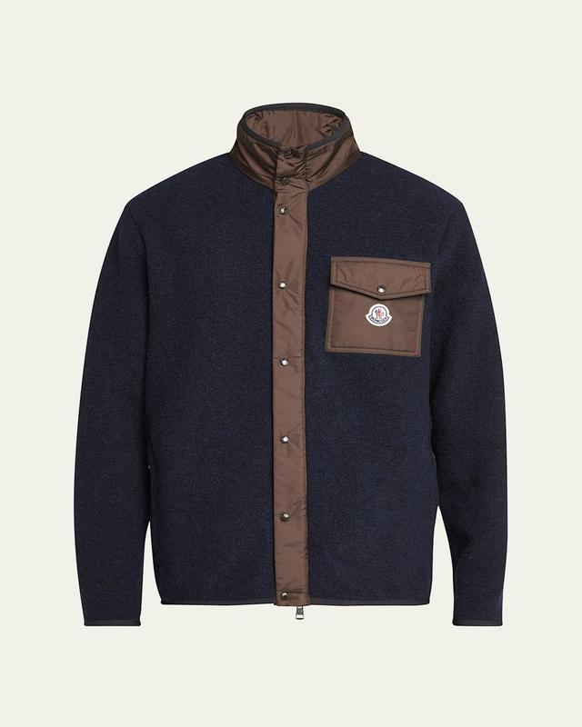 Men's Contrast-Trim Fleece Jacket Product Image