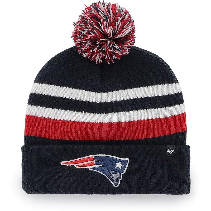 Mens 47 New England Patriots State Line Cuffed Knit Hat with Pom, Blue Product Image