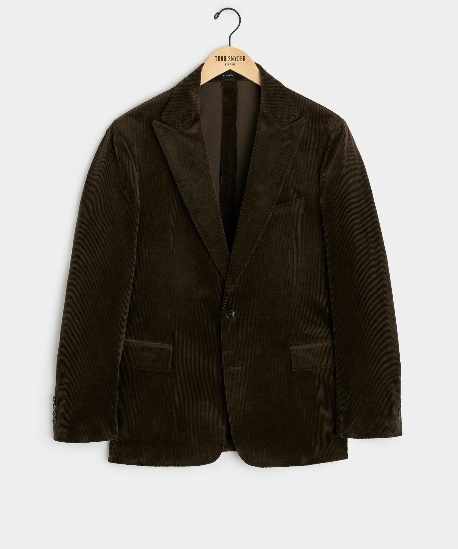 Italian Fine Wale Corduroy Sutton Jacket in Dark Brown Product Image