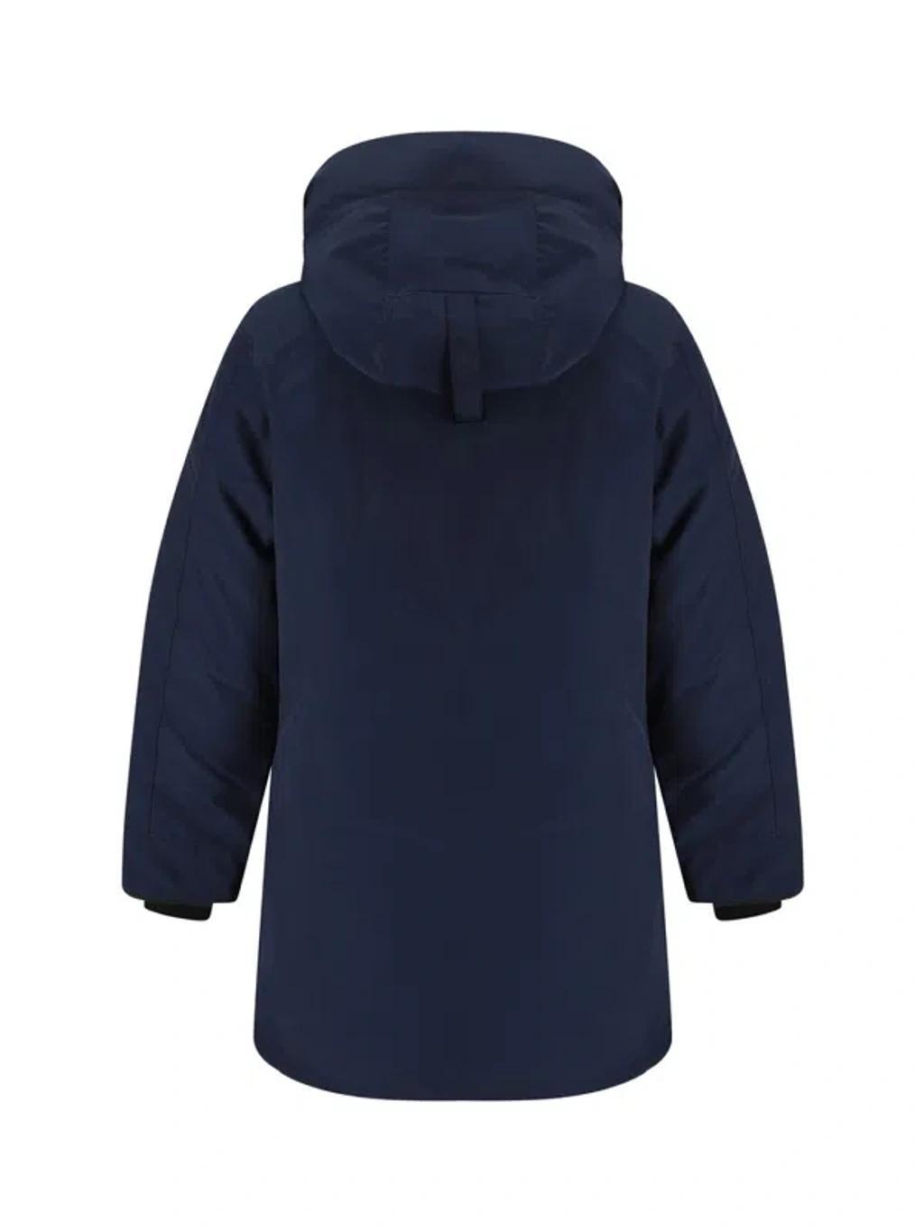 CANADA GOOSE High-neck Hooded Parka Jacket In Atlantic Navy Product Image