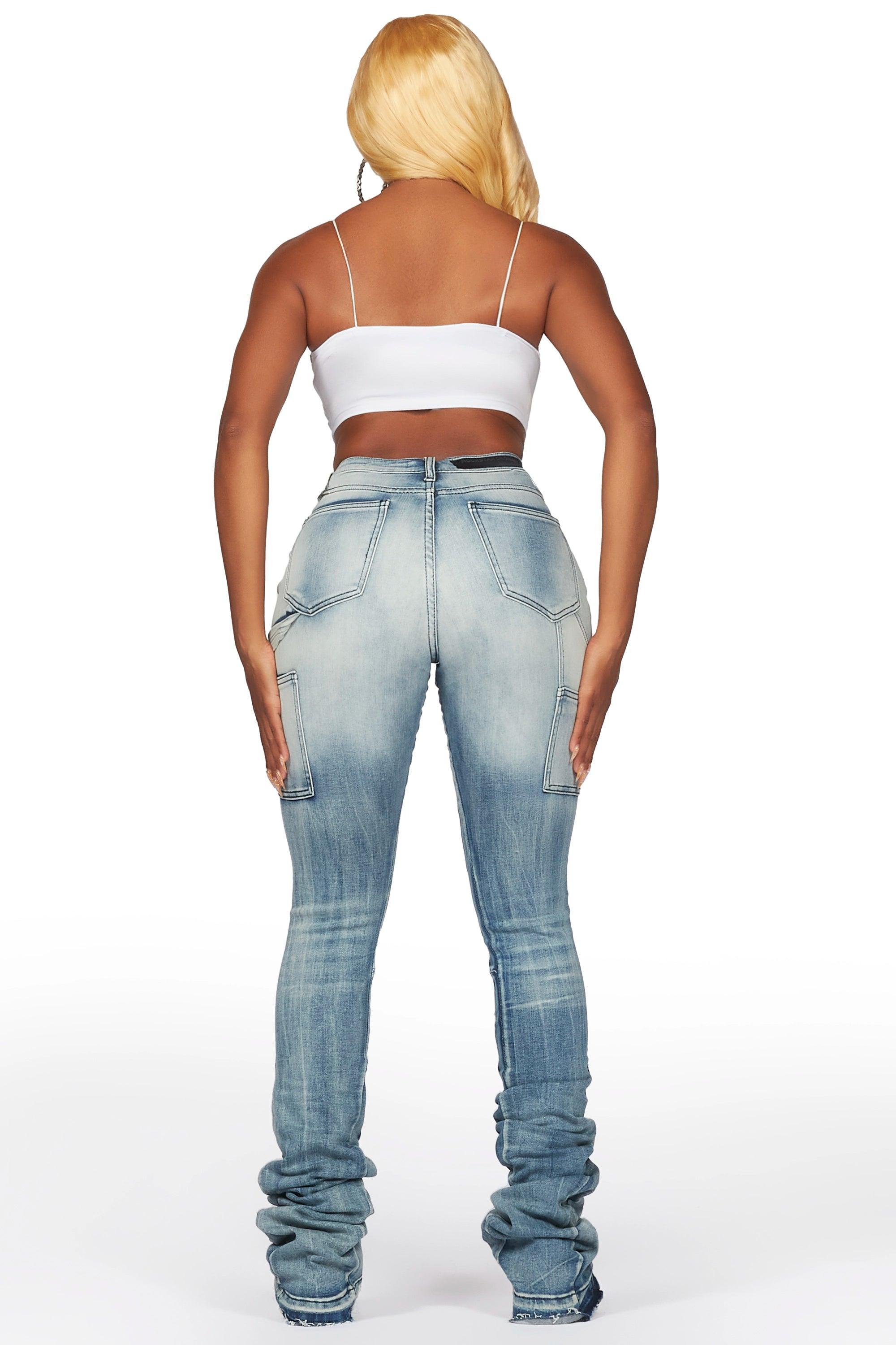 Ashlee Light Wash Super Stacked Jean Female Product Image