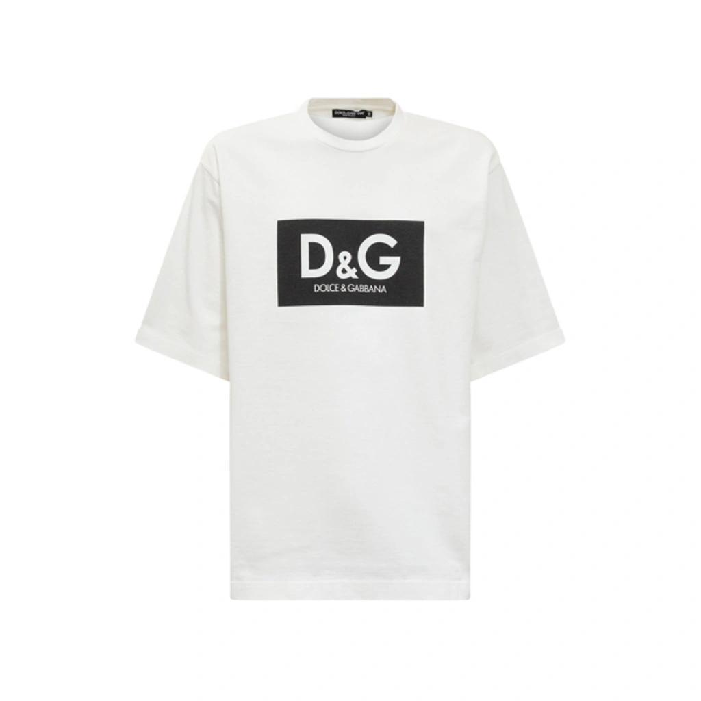 Dolce & Gabbana Box Branded T Shirt In White Product Image