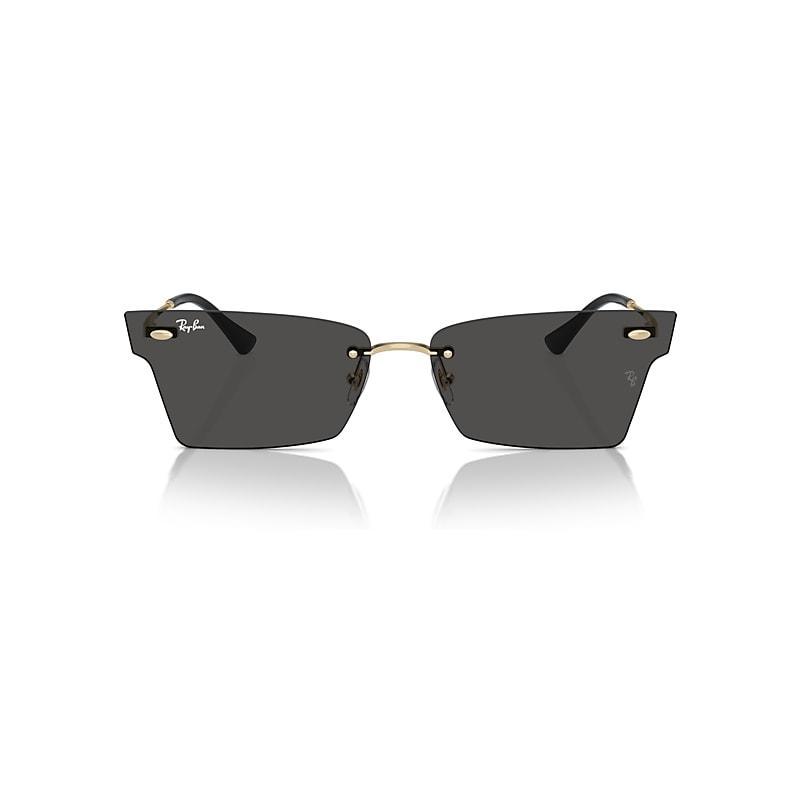 Ray-Ban Unisex Xime RB3730 64mm Irregular Sunglasses - Light Gold/Dark Grey Product Image