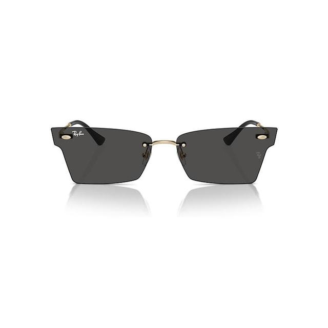 Ray-Ban Unisex Xime RB3730 64mm Irregular Sunglasses - Light Gold/Dark Grey Product Image