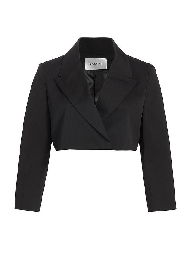 Womens Wool-Blend Crop Blazer Product Image